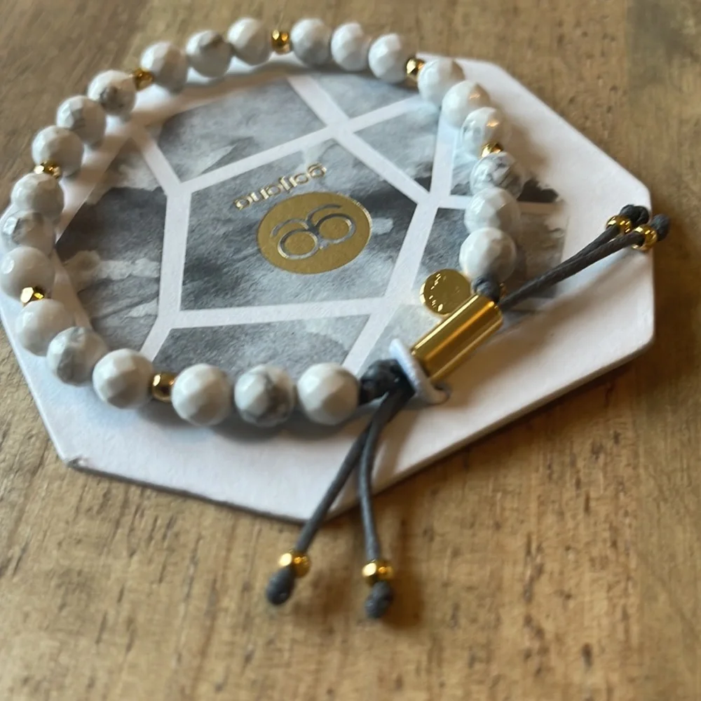 Gorjana Power Gemstone Beaded Bracelet | NWT | Howlite & Gold - Picture 8 of 9